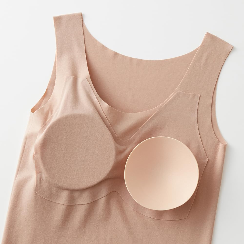 Gunze Kirei Labo Bra Top Cupped Tank Warm Innerwear for Dry and Sensitive KL9858N (Seamless), Moisture-Wicking, Heat-Generating, Brushed, Warm, Top,