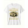 Caravan Says Men's Vintage RV Camper Graphic T-Shirt - Funny German Text "Echte Manner Zwischen Wohnwagen" (Better with Camper Van), Black Retro