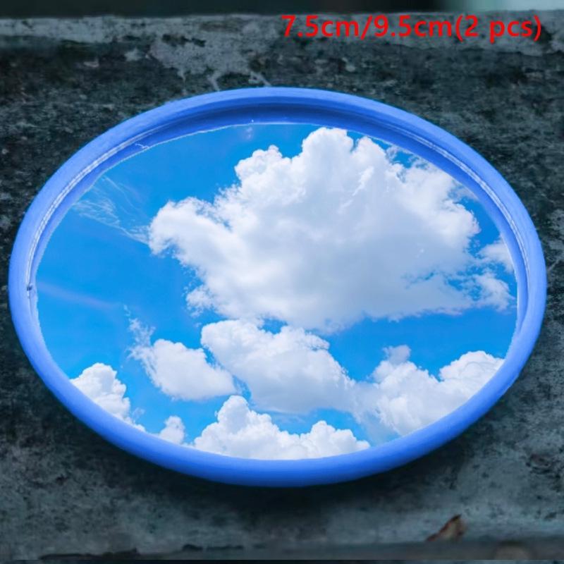 2Pcs Round Convex Mirror Travel Selfie Photo Props High-Definition Mirror Portable Makeup Mirror Handheld Photography Mirrors