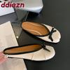 Fashion Female Shallow Footwear Strange Toe Ladies Flats With Shoes Soft Fashion Butterfly-Knot Flats Shoes Slides Women Mules