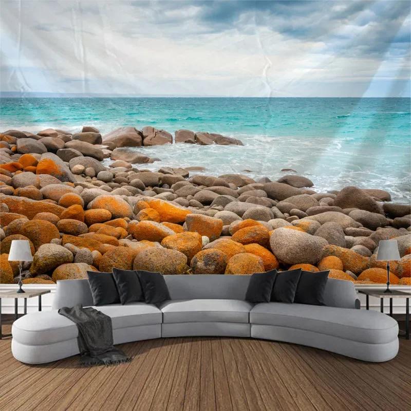 Beautiful Natural Landscape Large Tapestry Forest Waterfall Bohemian Wall Art Decoration Blanket Home Background Cloth Bedspread