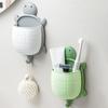 1Pc Cute Toothbrush Holder Wall Mounted Toothpaste Holder Turtle Shape Wall Shower Razor Holder Organizer Bathroom Storage Green