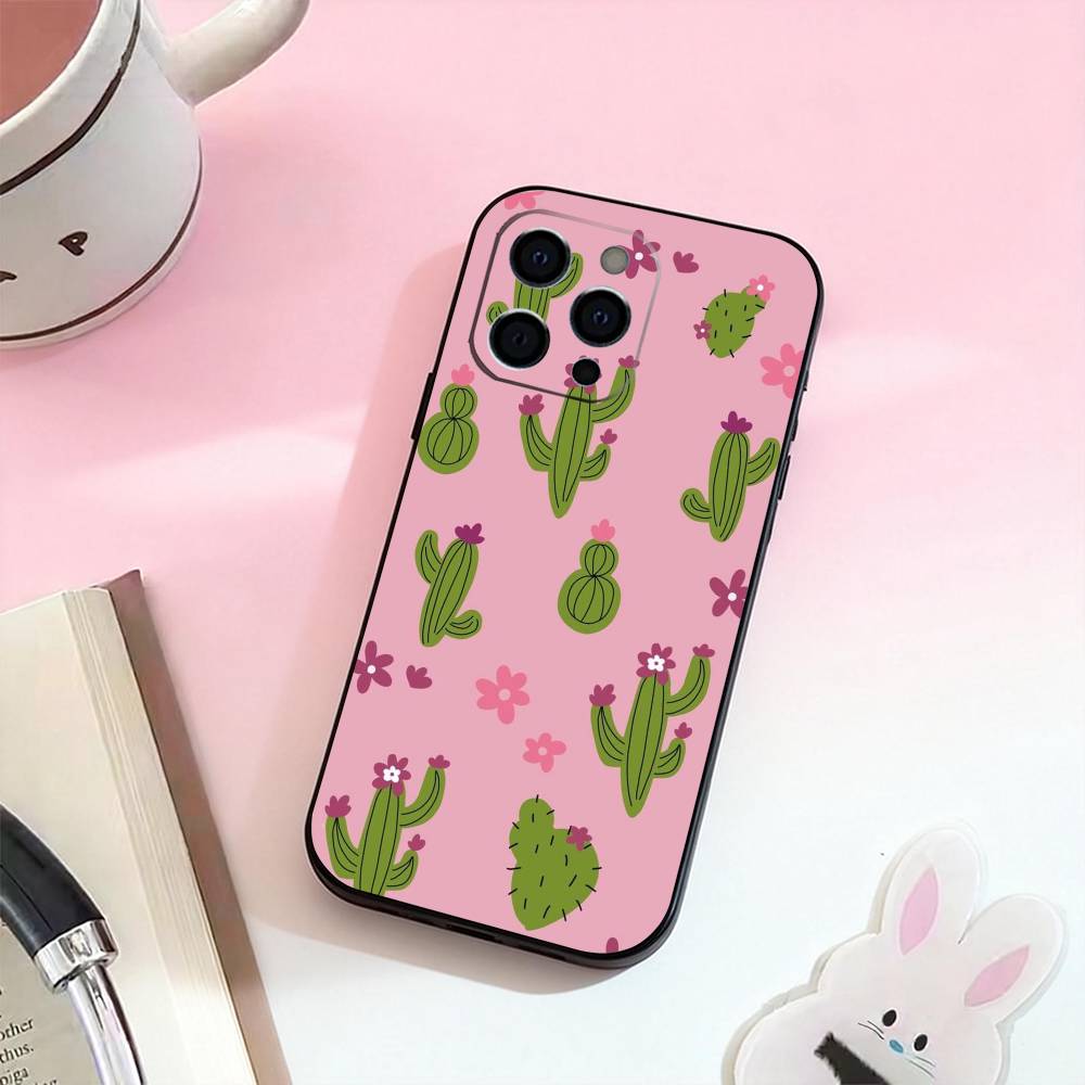 Cactus Succulents Phone Case Silicone Soft For IPhone 17,16,15,14,13,12,11,XS,Plus Pro Max