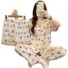 Sweet Girl Cute Little House Summer Pajamas Women'S Loungewear Cloud Cotton Loose And Comfortable Three-Piece Set