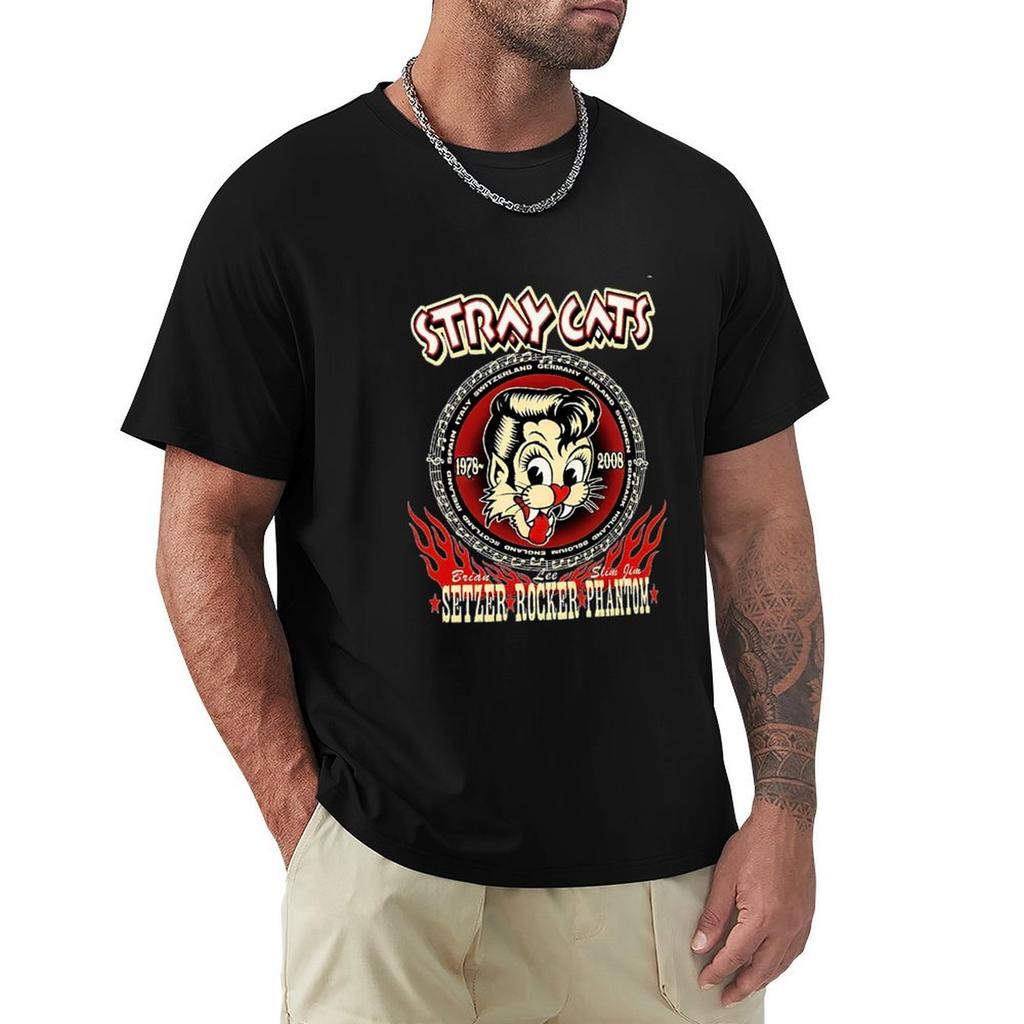 Stray Cats Tshirt Casual Basic Street Style Tshirt