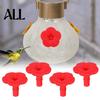 Hummingbird Nectar Flower Replacement 4PCS Feeder Parts, Simulated Red Flowers Shape, Universal Bright Attractor Fit Silicone Waterproof Bird