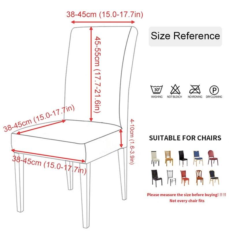 High Stretch Jacquard Three-Dimensional Chair Cover for Dining Room, Kitchen, Home Thick Fabric Covers, Easily Washable Covers