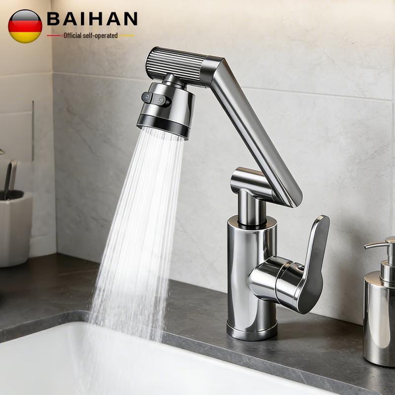 Baihan Robotic Arm Basin Faucet Precision Steel, 30-Year Replacement Warranty