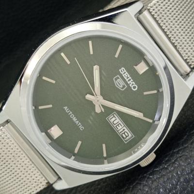 CEAS SEIKO 5 AUTOMATIC JAPONEZ VINTAGE, RECONDIȚIONAT, CU CADRAN VERDE, A434687-2