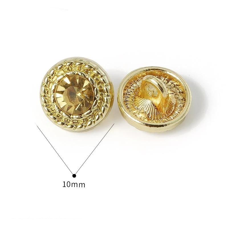 2Pcs Square Diamond Buttons Alloy Coloured  Hand-Sewn Buttons Spot Wholesale Diy Coat High-Grade Button Decorat
