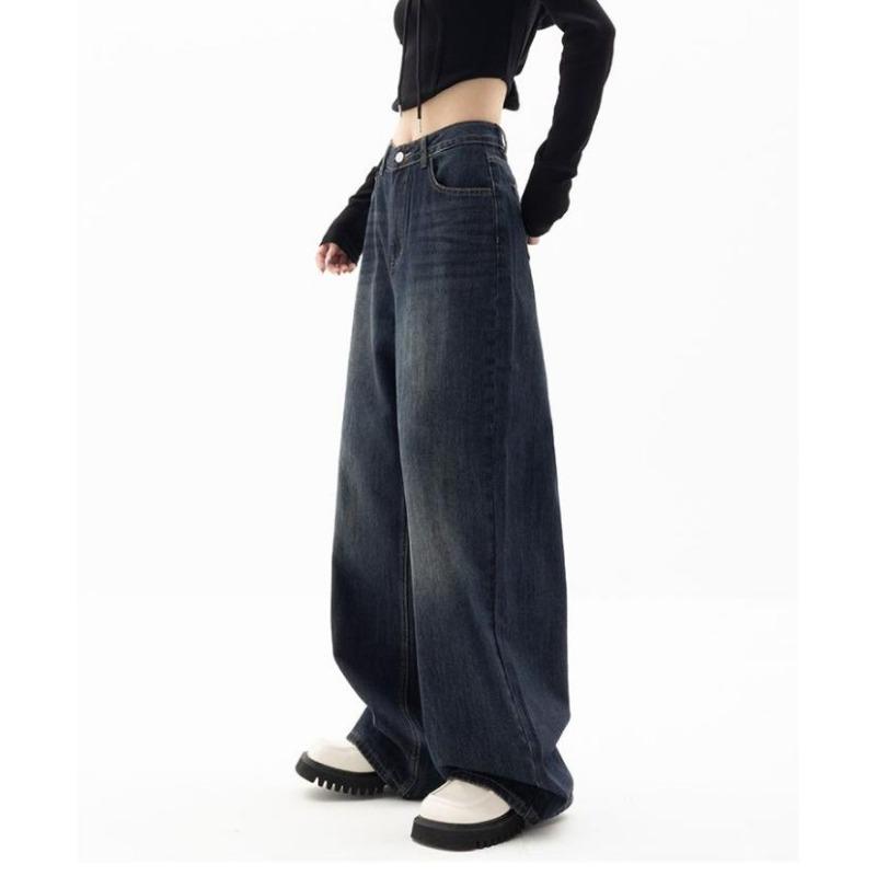 Vintage Women Wide Leg Jeans Harajuku Baggy Denim Trousers Oversized Grunge Streetwear Autumn Pants
