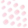 24 pezzi Unghie Finte Acriliche Lucide Corte Quadrate da Premere con Punte Francesi Adesive Manicure per Donne e Ragazze