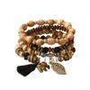 Bohemian Multi-Layer Elastic Wooden Bead Bracelet