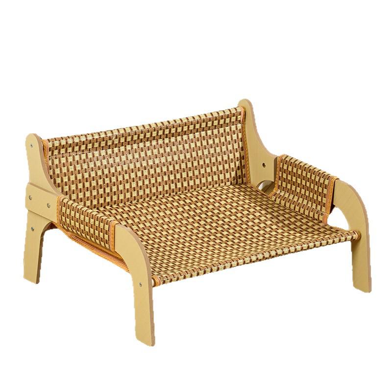 Pet Cat Sofa Bed: Rattan Hammock Nest & Cool Mat for All Seasons