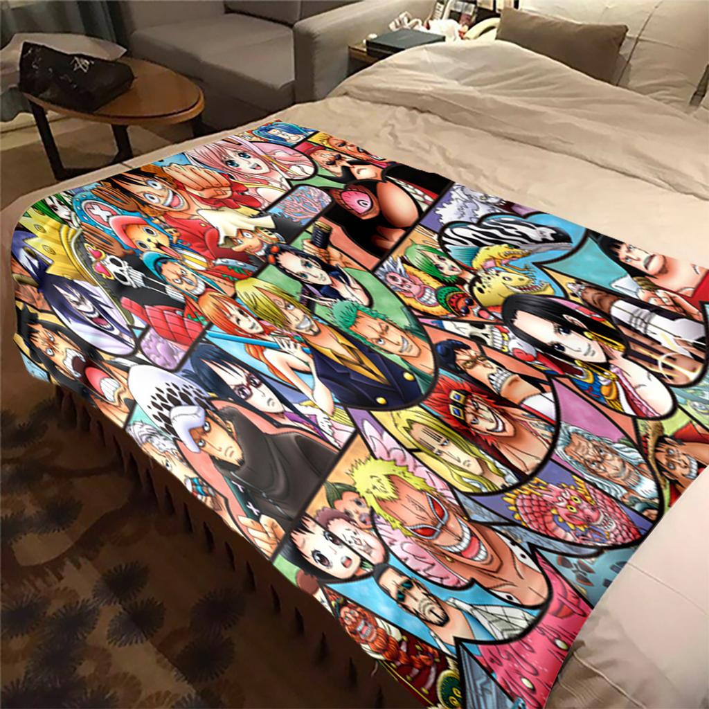 Starring the classic Japanese cartoon ONE PIECE Monkey D. Luffy blanket soft home furnishing nap decoration four seasons warm Sherpa blanket U10