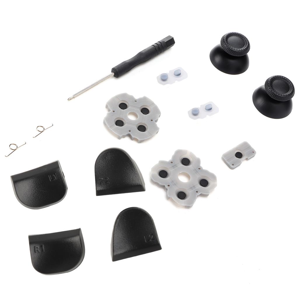 Controller Replacement Kit for PS5 Handle Conductive Rubber Pad Rocker 3D Plastic Cap L12 Replacement Buttons Set