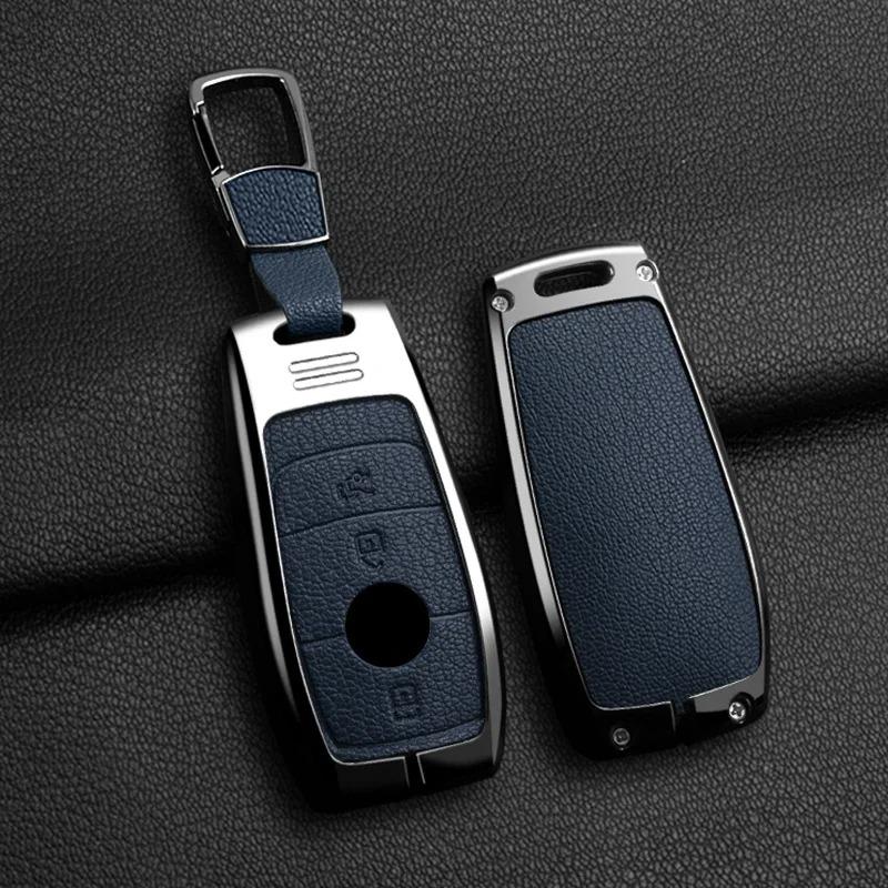 Kmkm Alloy Style Car Key Case Shell Fob For   Mercedes-Benz A220 E63S Amg E-Class Gle 350 4Matic E300 E400 E43 W213