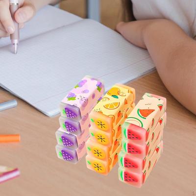 12Pcs Cartoon Bleistift Radiergummis Gummi Neuheit Klassenzimmer Bunte Keine Rückstände Praktische