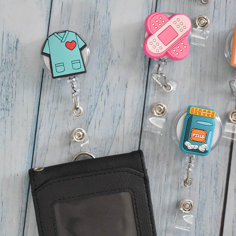 1PCS Hospital Retractable Badge Reel with Belt Clip Cute Nurse Doctor Name Tag Card Holder Accessories Office Supply Clip