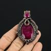 Ruby Pendant Gemstone Jewelry, 999 Copper Wire Wrapped Handmade Pendant, Latest Design Jewelry