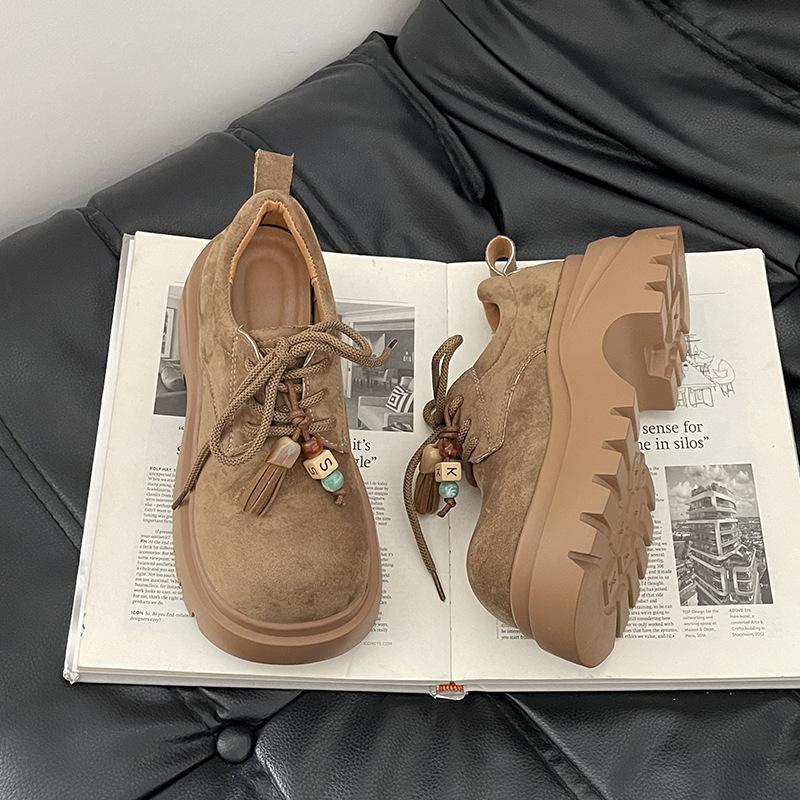 Literary Style Casual Versatile Big Head Shoes Women's Autumn and Winter 2025 New Retro Fashion Outer Loafers Single Shoes Tide