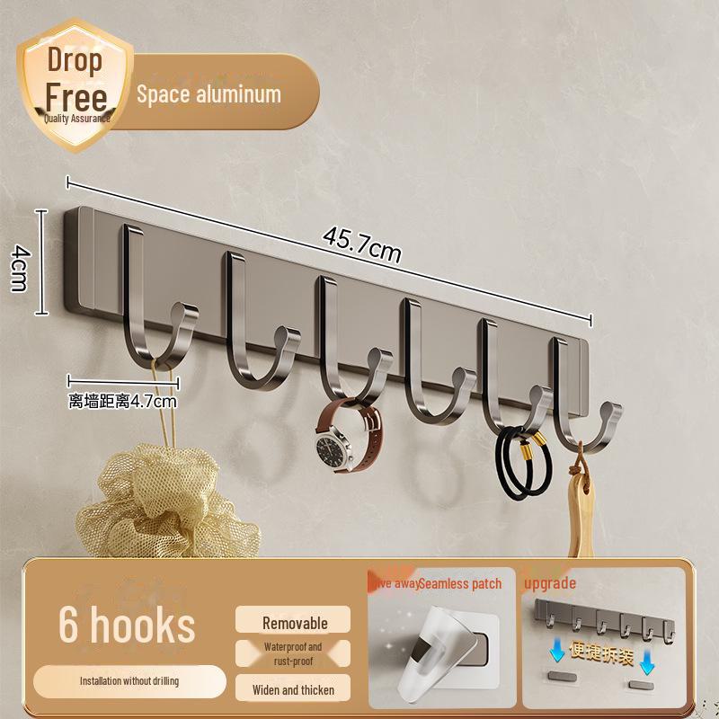 Gancho de porta removível sem impacto - montado na parede, resistente para roupas, banheiro ou cozinha.