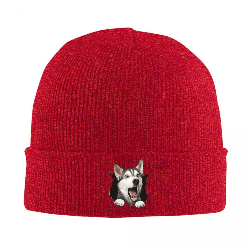 Breaking Through Cute Dog Warm Knitted Cap Winter Knit Bonnet Hat Skullies Beanies Hip Hop Caps for Unisex