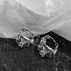 Irregular Liquid Metal Earrings Personality Fashion Retro Geometric Hollow Out Earrings Woman Party Travel Christmas Gift
