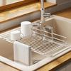 Kitchen Organizer Drying Rack for Dishes Dish Dryer Rack Stainless Steel Strainer Extendable Utensil Holder Storage Organizer