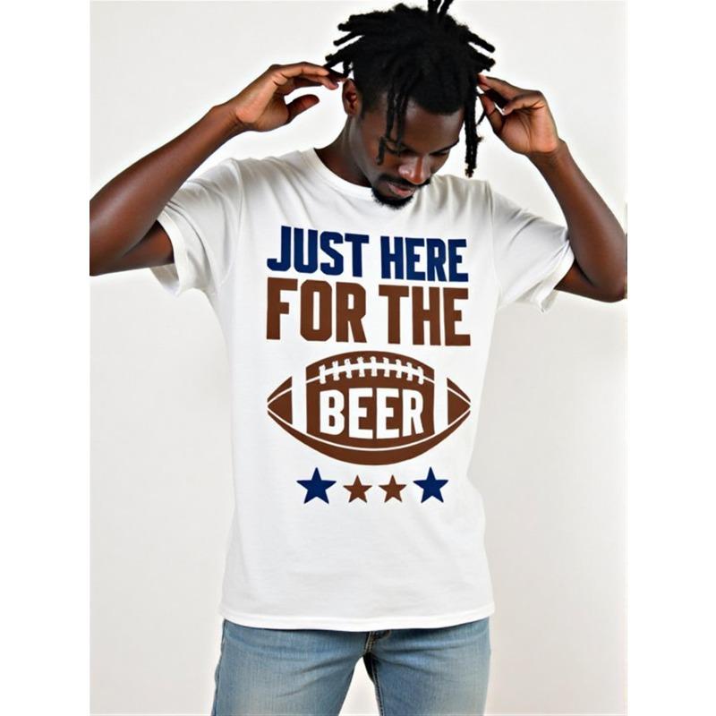 

European sizes Football Beer Tee T Shirts Funny T Shirts Men s Gifts Graphic Cheap White Spring and Summer Clothing Printed T-shirts 4XL