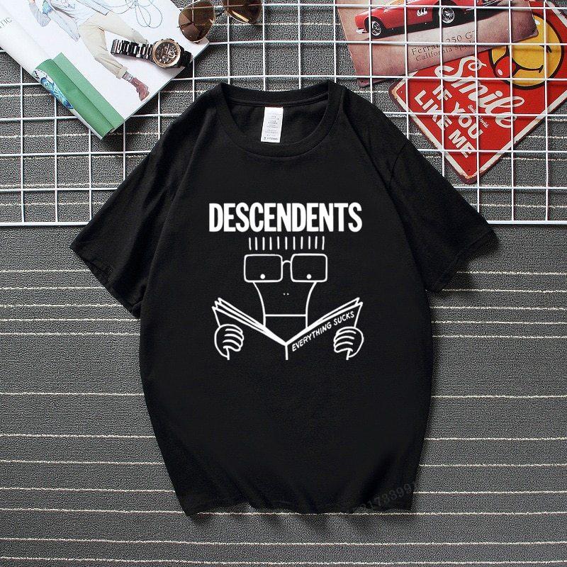 Descendents Wszystko ssie Śmieszny Top T-shirt Top Moda Streetwear Camisetas Wysokiej Jakości Bawełna Camisas Hombre T-shirty Męskie