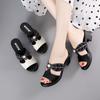 Fashion GKTINOO Women Slipper's 2025 Ladies Summer Slippers Shoes Women High Heels Fashion Rhinestone Summer Shoes Genuine Leather
