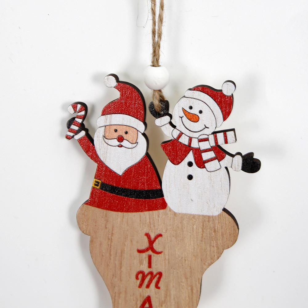Playful Christmas Wooden Ornaments Featuring Santa And Snowman Hats For Joyous Celebrations Holiday