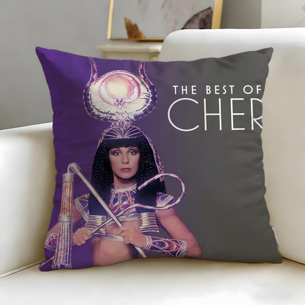 popular singer Cher Cushion Cover Soft EasyWash Pillow Case Versatile for Couch Bed Travel and Office