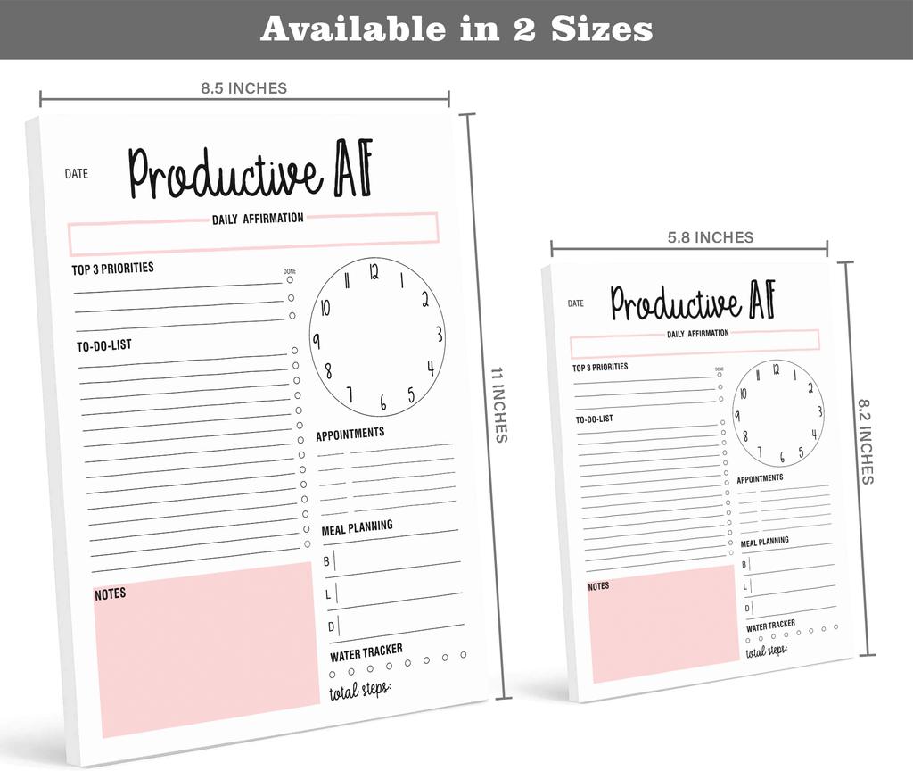 Inkdotpot Daily Planner Tear Off Pad, To-Do List Notepad- 50 Undated Sheets- Day Schedule Planner- Work Planner- Day Organizer Notepad