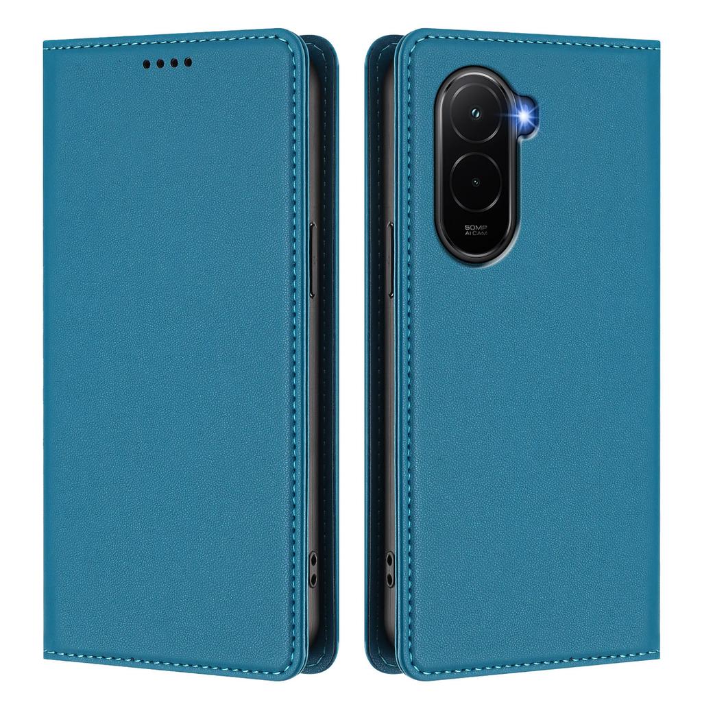 Pro Xiaomi Poco M7 4G (EU) (171 mm) Kožené pouzdro na peněženku s magnetickým uzávěrem a RFID blokováním