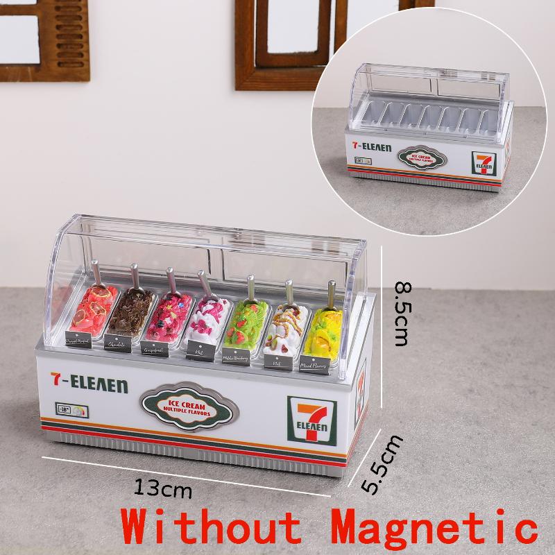 

1 Set 1/12 Dollhouse Ice Cream Cabinet Miniature Furniture Supermarket Freezer Simulation Mini Food Kitchen Toy Girl Gift
