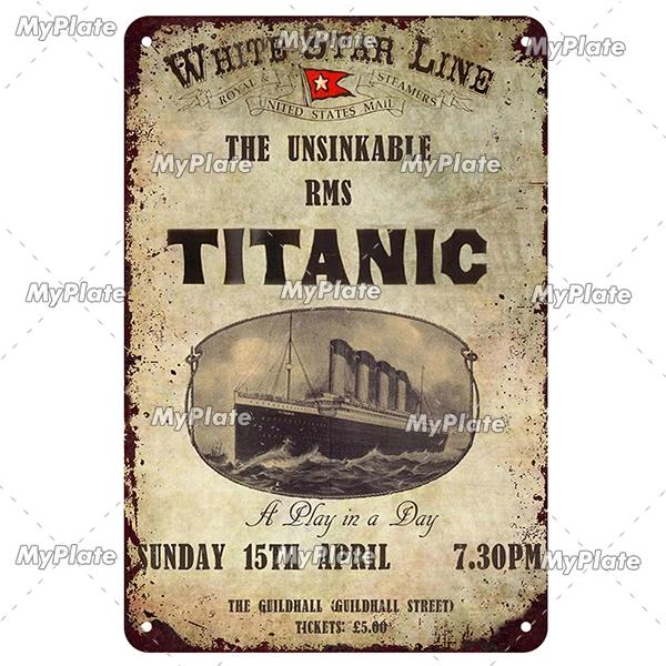 [MaPalte] Vintage Klassischer Film Titanic Metallschild Blechschild Café Dekoration Plakette Heim Wanddeko Barschild Heimdeko Poster