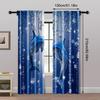 2pcs   Curtains Digital Printed 2D Print Blue Dolphin Print Machine Washable Polyester (without Rod) Art Deco Festive Use for