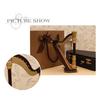 Wooden Miniature Harp Model with Black Gift Case Musical Instrument Model Musical Gifts Ornaments Decorations