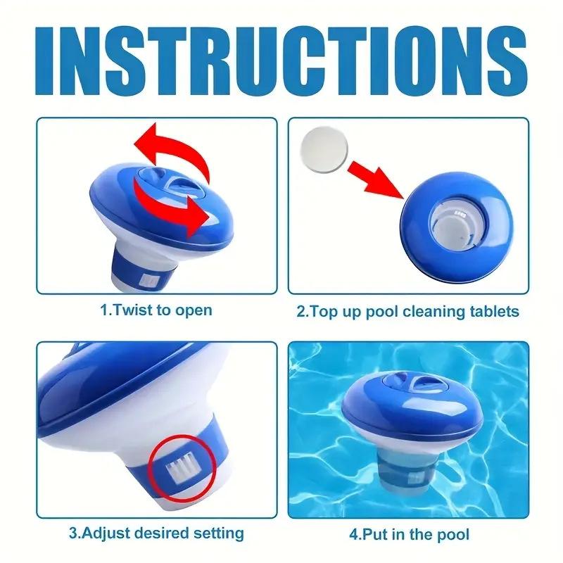 Automatic Pool Floating Disinfection Dosing Device 5 Inch Telescopic Structure Portable for Travel Camping Swimming Pools