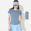 Women's Summer Sports Tops: Loose-Fit Short-Sleeve T-Shirts for Running, Fitness, Pilates, Yoga with Mesh Detailing