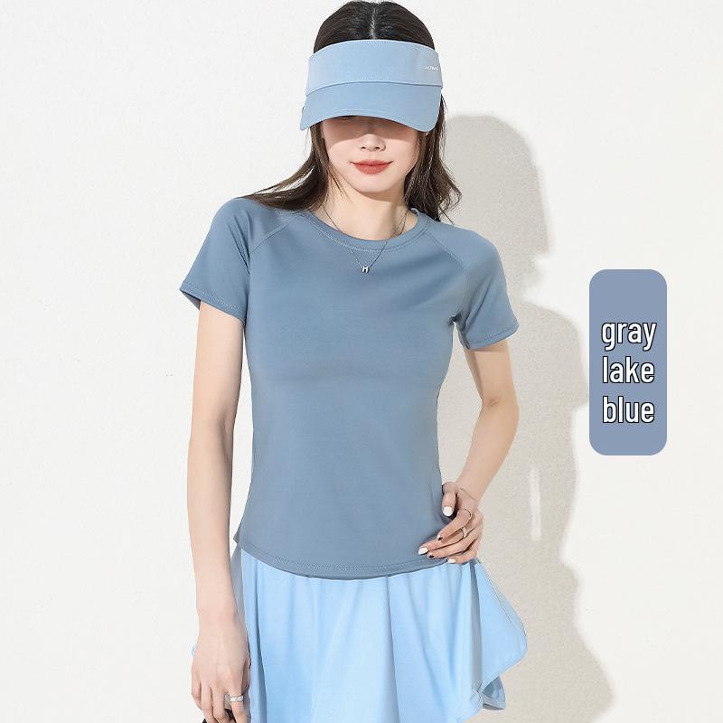 Women's Summer Sports Tops: Loose-Fit Short-Sleeve T-Shirts for Running, Fitness, Pilates, Yoga with Mesh Detailing