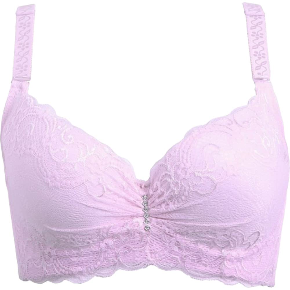 

Plus Nao Underwire Charm Lace Floral High Light Size Women s Bra, 3/4 Cup, Hook-and-Loop Back, Included, Print, Sides, Pink, 42/95D