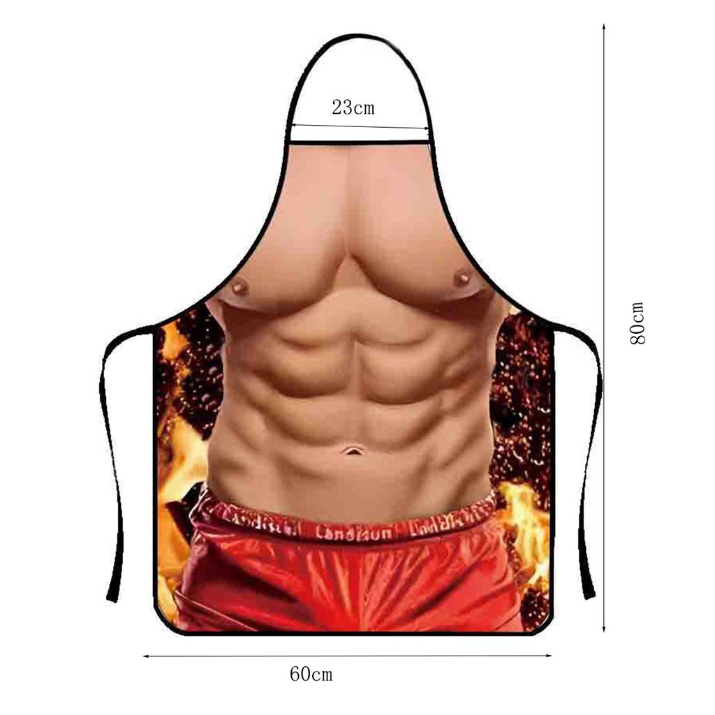 1PC Men's Home Sleeveless Printed Apron Kitchen Waterproof And Anti Staining Printed Apron Suitable For Barbecue And Party