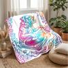 DJ Dog Beats Blanket Personalized Name Flannel Blanket Soft Cozy Plush Throw for Sofa Bed Lightweight Home Decor