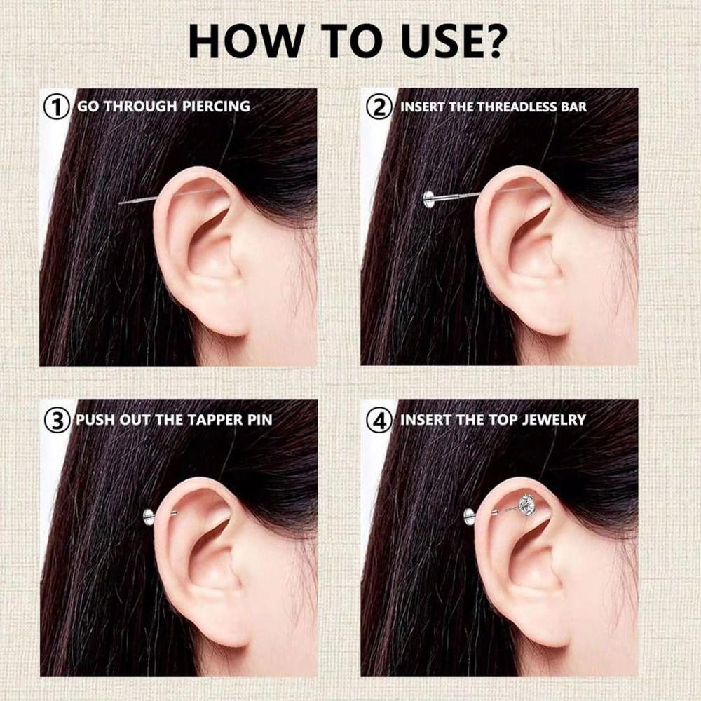 12Pcs Internally Threaded Labret Piercing Set 12 Pcs Set Body Jewelry for Women Men
