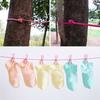 180cm Elastic Outdoor Clothesline Pants Laundry Drying Hanger Rope with 12 Clips