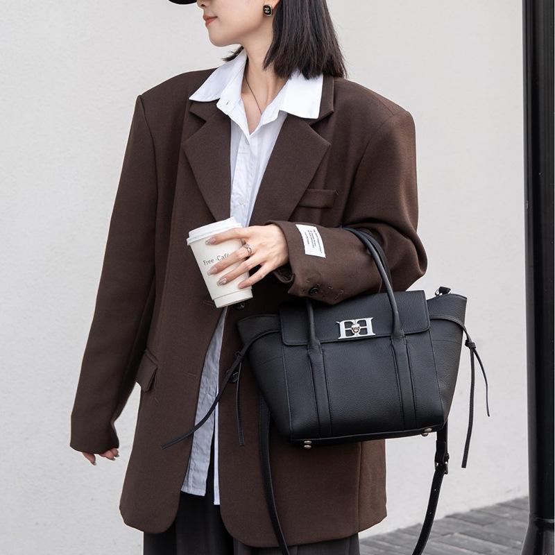 

Новая модная универсальная сумка-мессенджер из коровьей кожи первого слоя большой вместимости для通勤 женская сумка 24*9*22cm