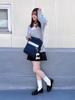 WEGO School Loafers for High School and Junior High School Perfect Gift for Size Black Students, Girls, 22cm,